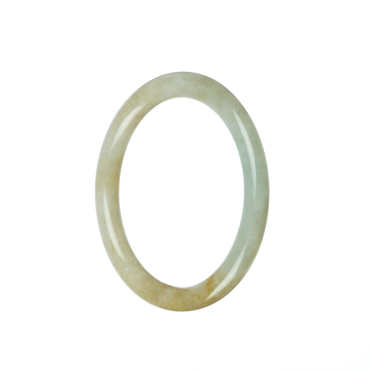 A small round white Burma jade bangle, perfect for those with petite wrists.
