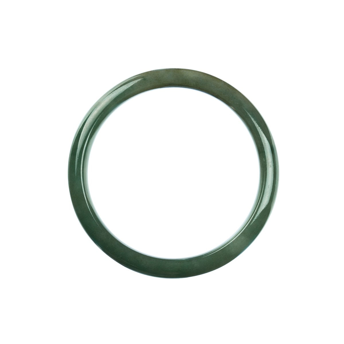 57mm Natural Burmese Jade Bangle - MAYS