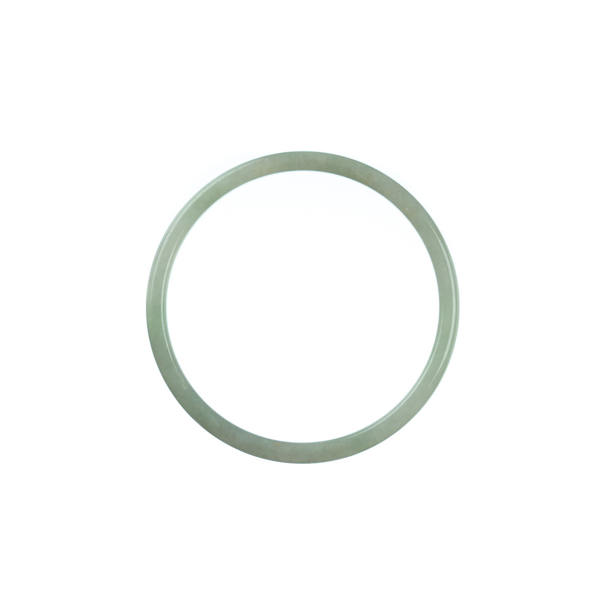 Certified Natural Pale Green Jadeite Bangle Bracelet - 52mm Thin