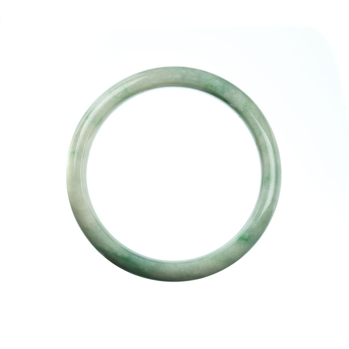 57mm Natural Burmese Jade Bangle - MAYS