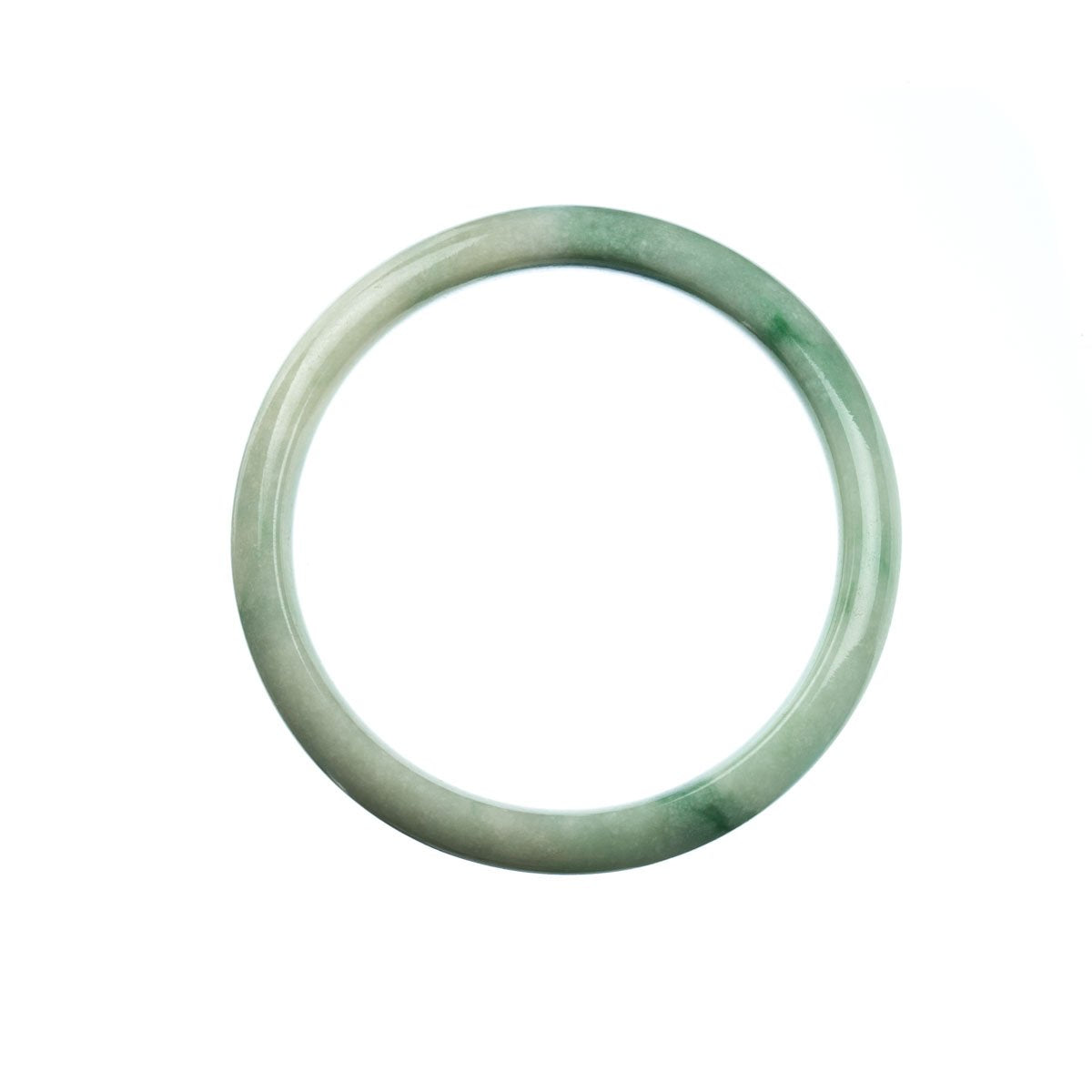 57mm Natural Burmese Jade Bangle - MAYS