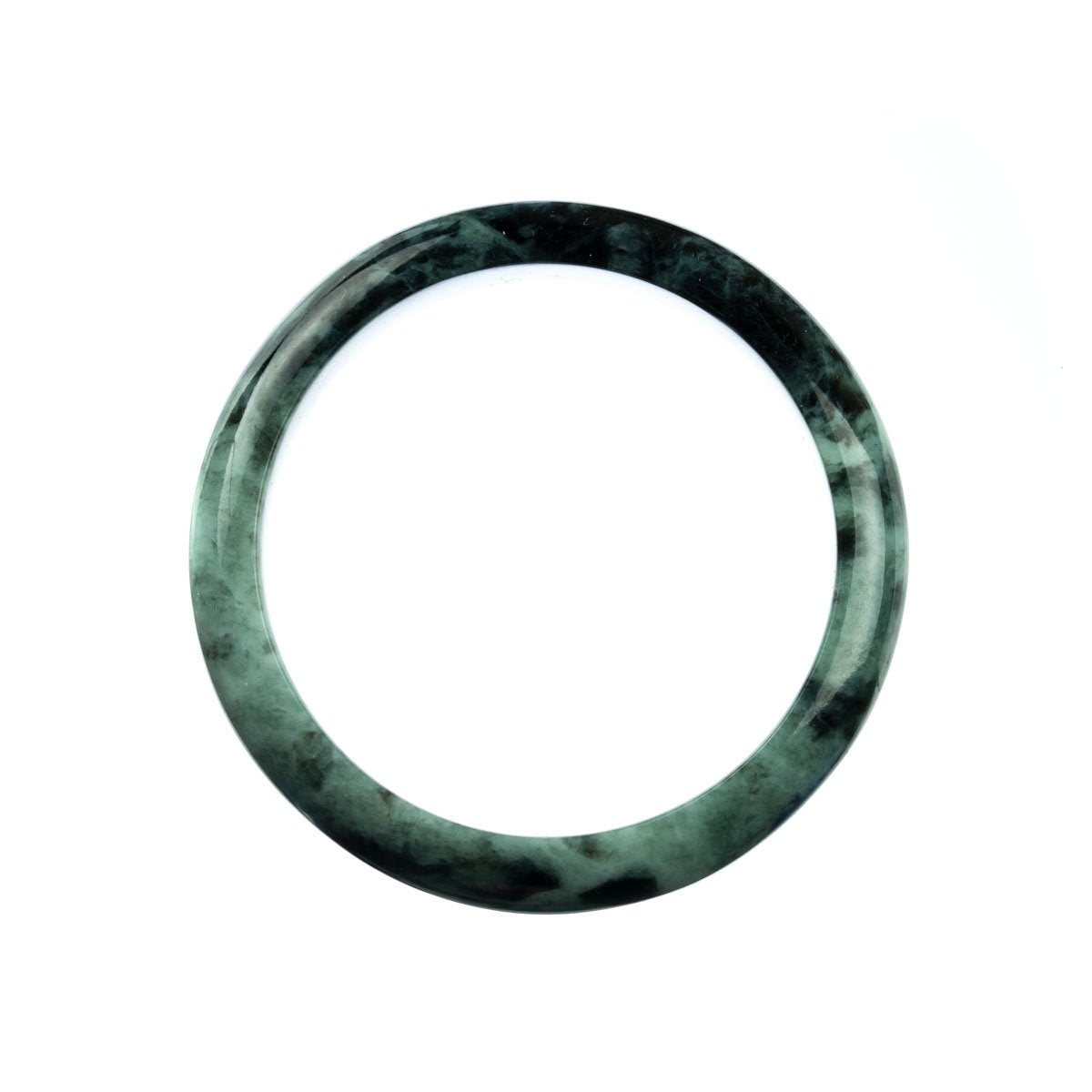 59mm Natural Burmese Jade Bangle - MAYS