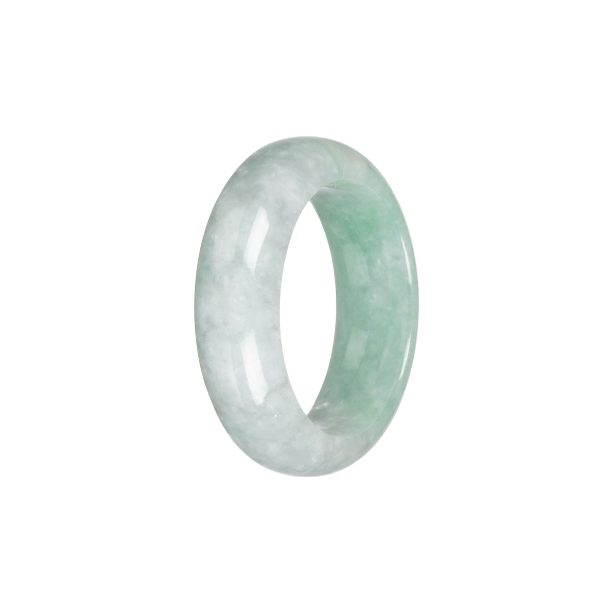 Genuine Type A Green Jade Bangle - Child Half Moon