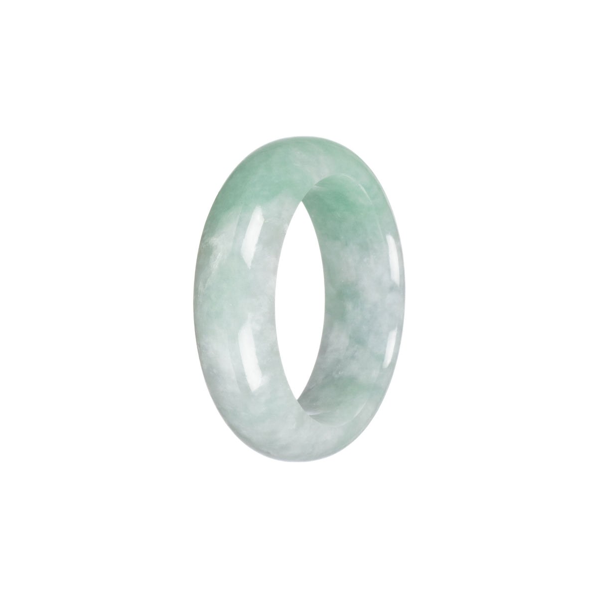 Genuine Type A Green Jade Bangle - Child Half Moon