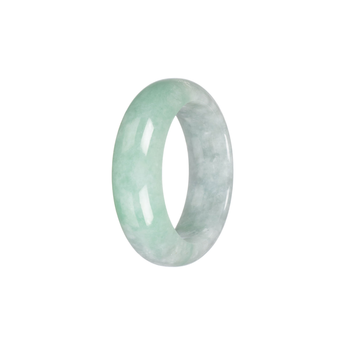 Genuine Type A Green Jade Bangle - Child Half Moon