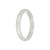 Authentic Type A Pale Green Jade Bangle - 57mm Semi Round