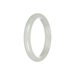 Authentic Type A Pale Green Jade Bangle - 57mm Semi Round