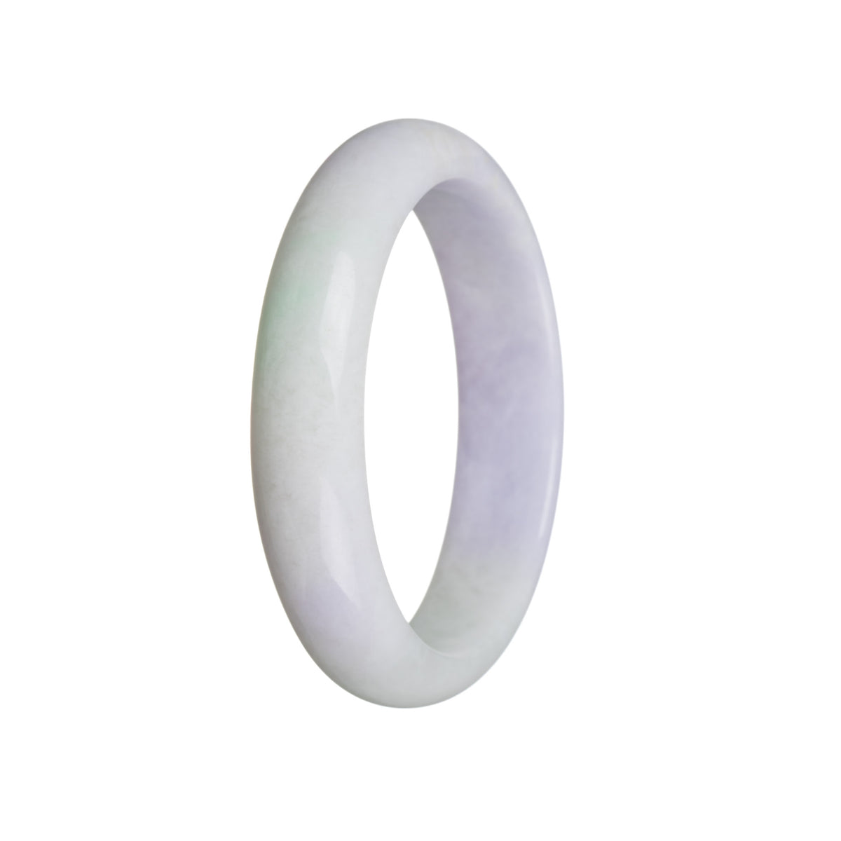 Genuine Grade A Pale green with Lavender Burma Jade Bracelet - 60mm Half Moon