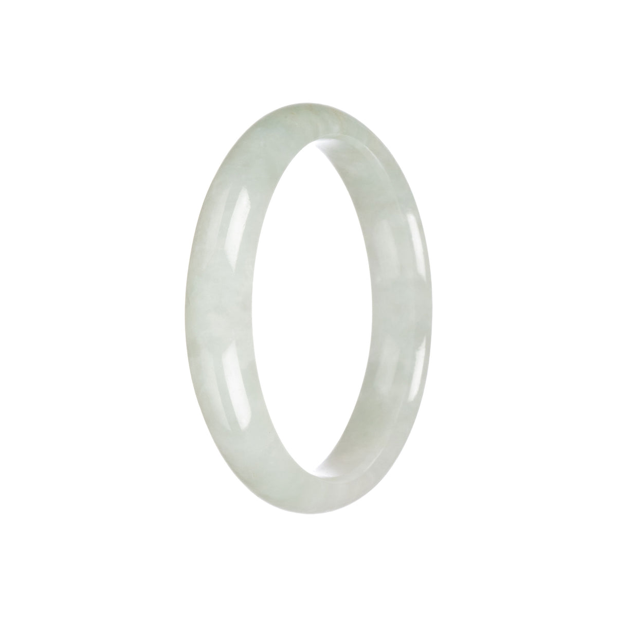 Real Grade A Pale Green Traditional Jade Bracelet - 57mm Half Moon