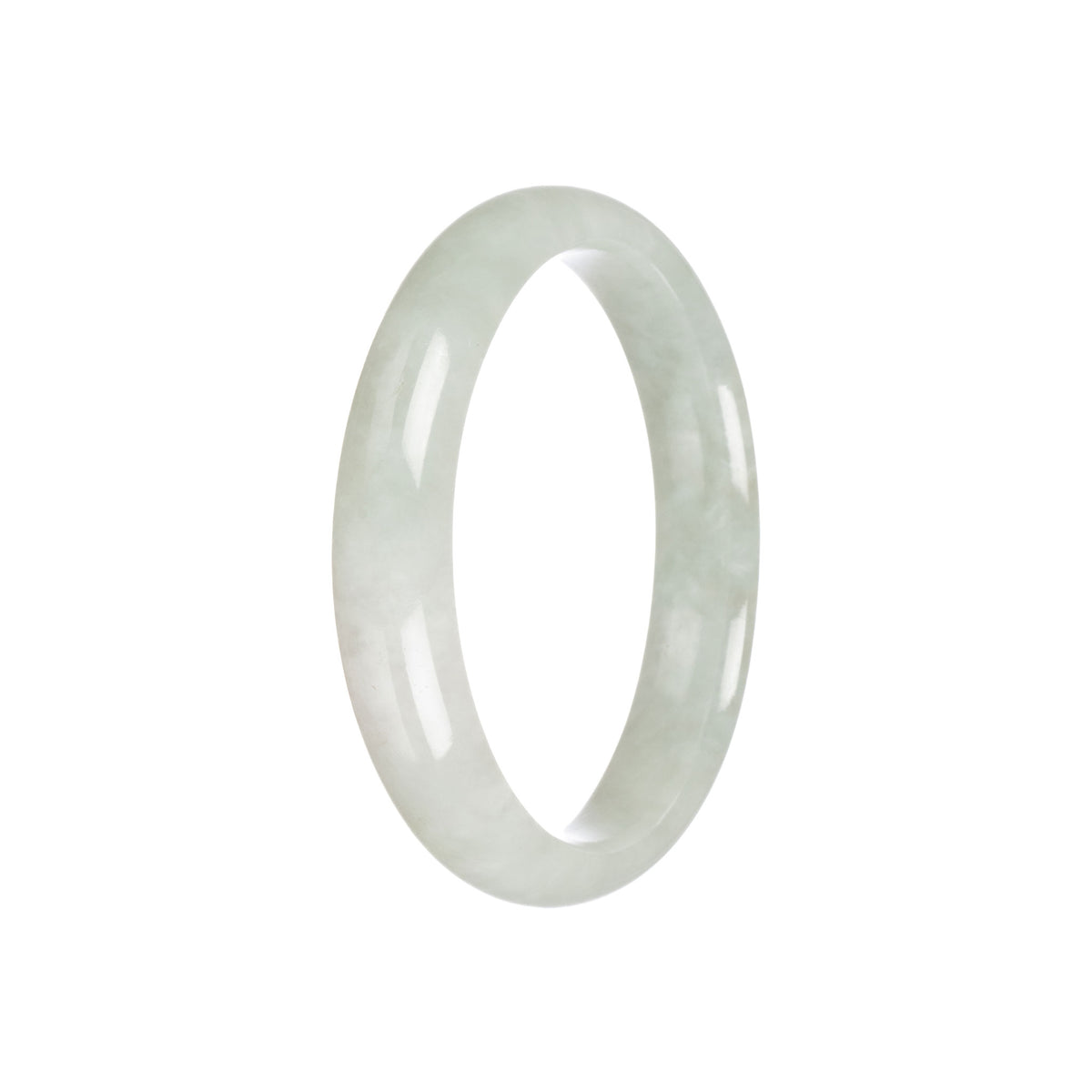 Real Grade A Pale Green Traditional Jade Bracelet - 57mm Half Moon