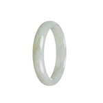Genuine Untreated Greyish Green Traditional Jade Bangle Bracelet - 55mm Half Moon