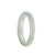 Genuine Untreated Greyish Green Traditional Jade Bangle Bracelet - 55mm Half Moon