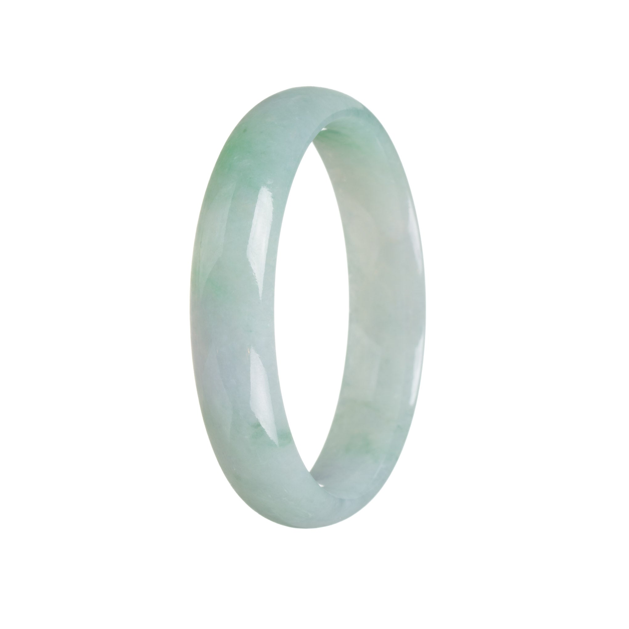 ice planted jade price Authentic Untreated Icy apple green Burmese Jade Bracelet - 56mm Half Moon