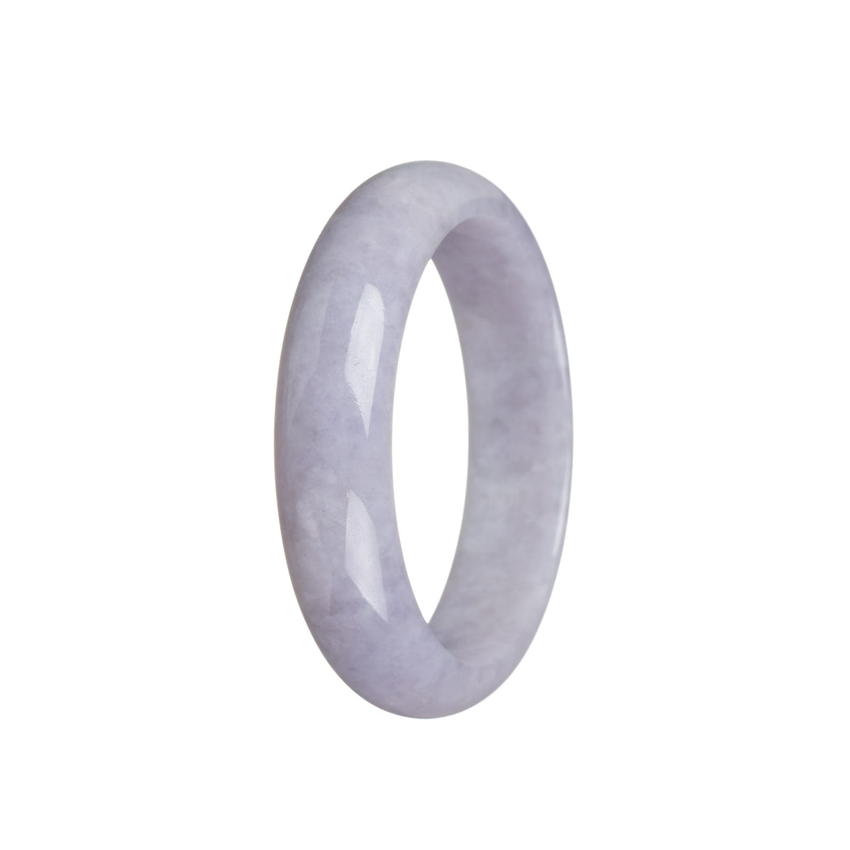 Real Untreated Lavender Traditional Jade Bracelet - 55mm Half Moon