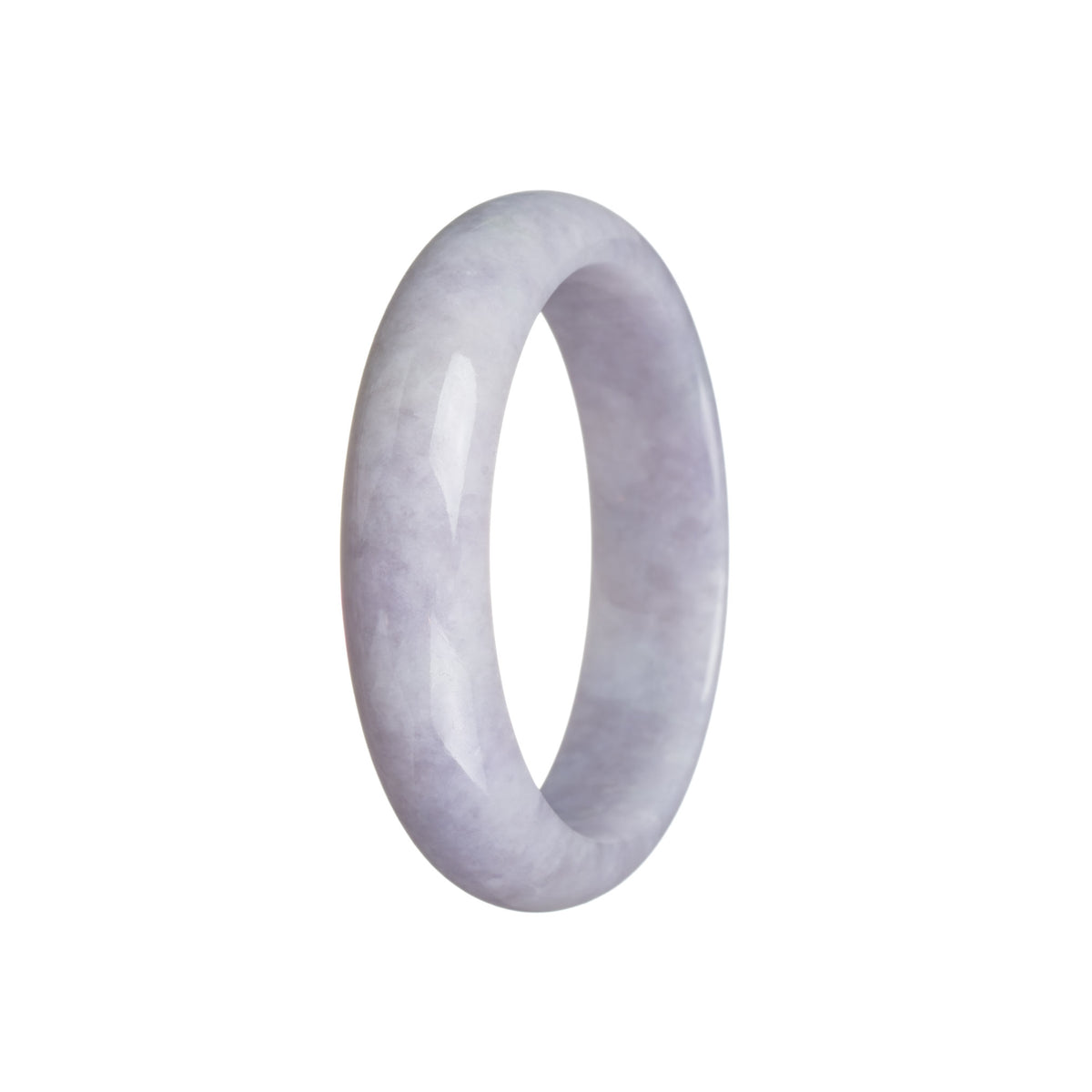 Real Untreated Lavender Traditional Jade Bracelet - 55mm Half Moon