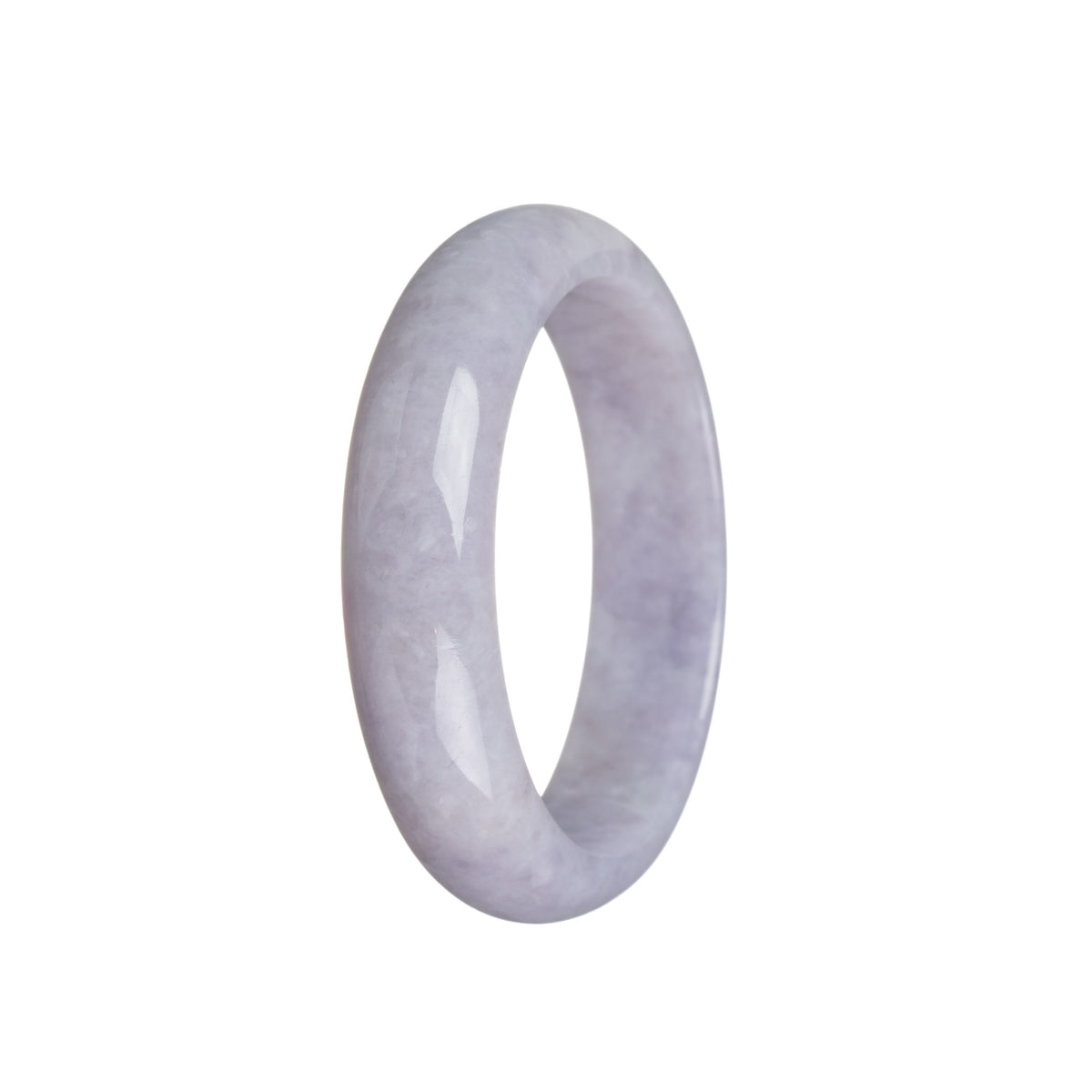 Real Untreated Lavender Traditional Jade Bracelet - 55mm Half Moon