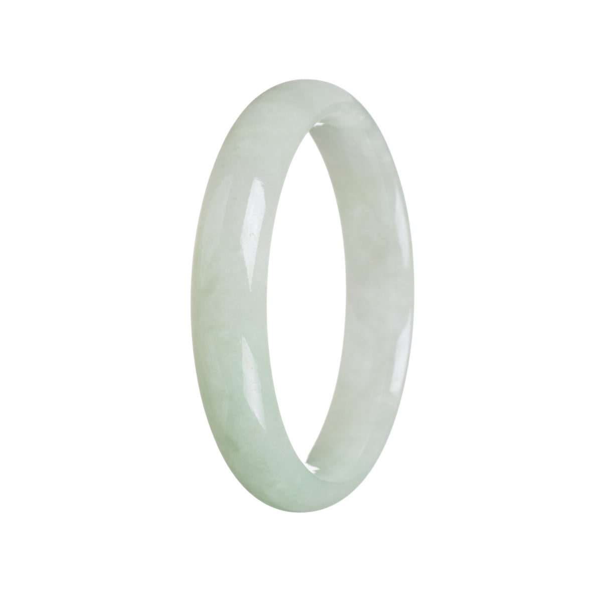 Genuine Natural Green Jade Bangle - 57mm Half Moon