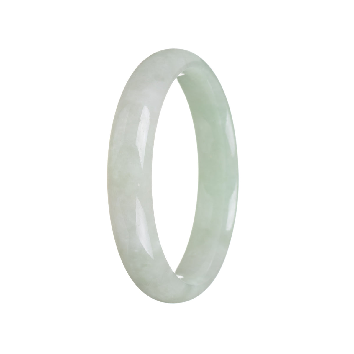 Genuine Natural Green Jade Bangle - 57mm Half Moon