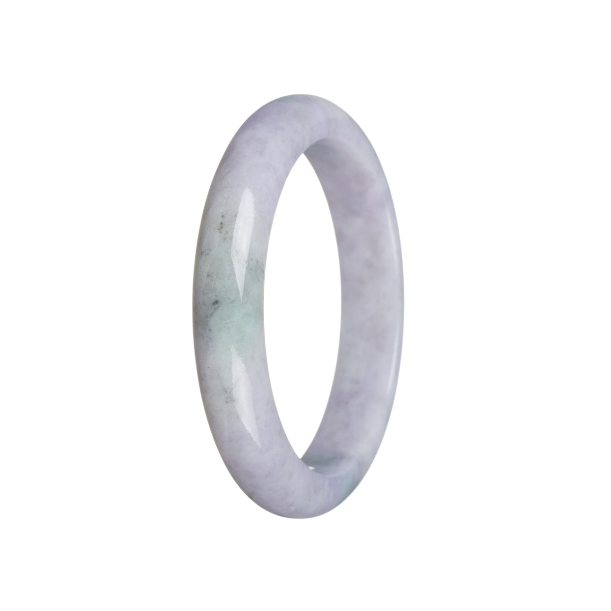 Genuine Grade A Lavender Jadeite Bracelet - 58mm Half Moon