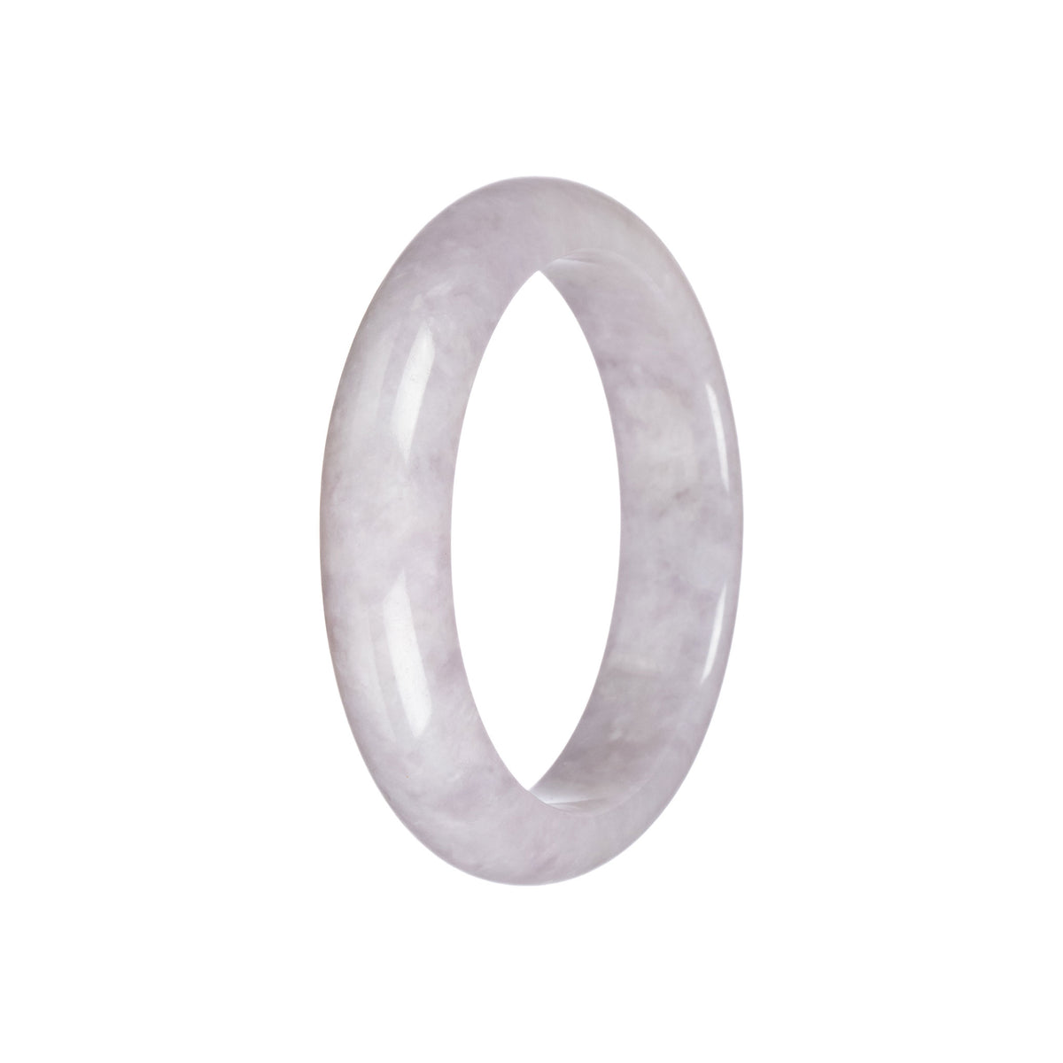 Real Type A Lavender Jadeite Bangle Bracelet - 55mm Semi Round