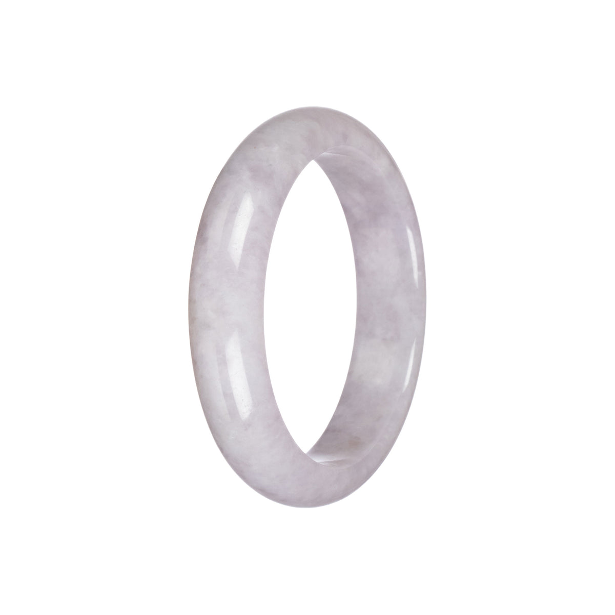 Real Type A Lavender Jadeite Bangle Bracelet - 55mm Semi Round