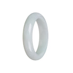 Genuine Type A White Burmese Jade Bracelet - 54mm Half Moon