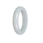 Genuine Type A White Burmese Jade Bracelet - 54mm Half Moon