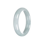 Authentic Grade A Light Green Traditional Jade Bangle - 56mm Half Moon