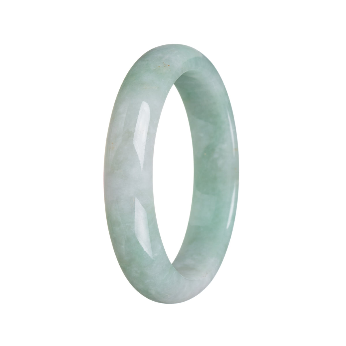 Genuine Type A Green Jadeite Bangle - 57mm Half Moon