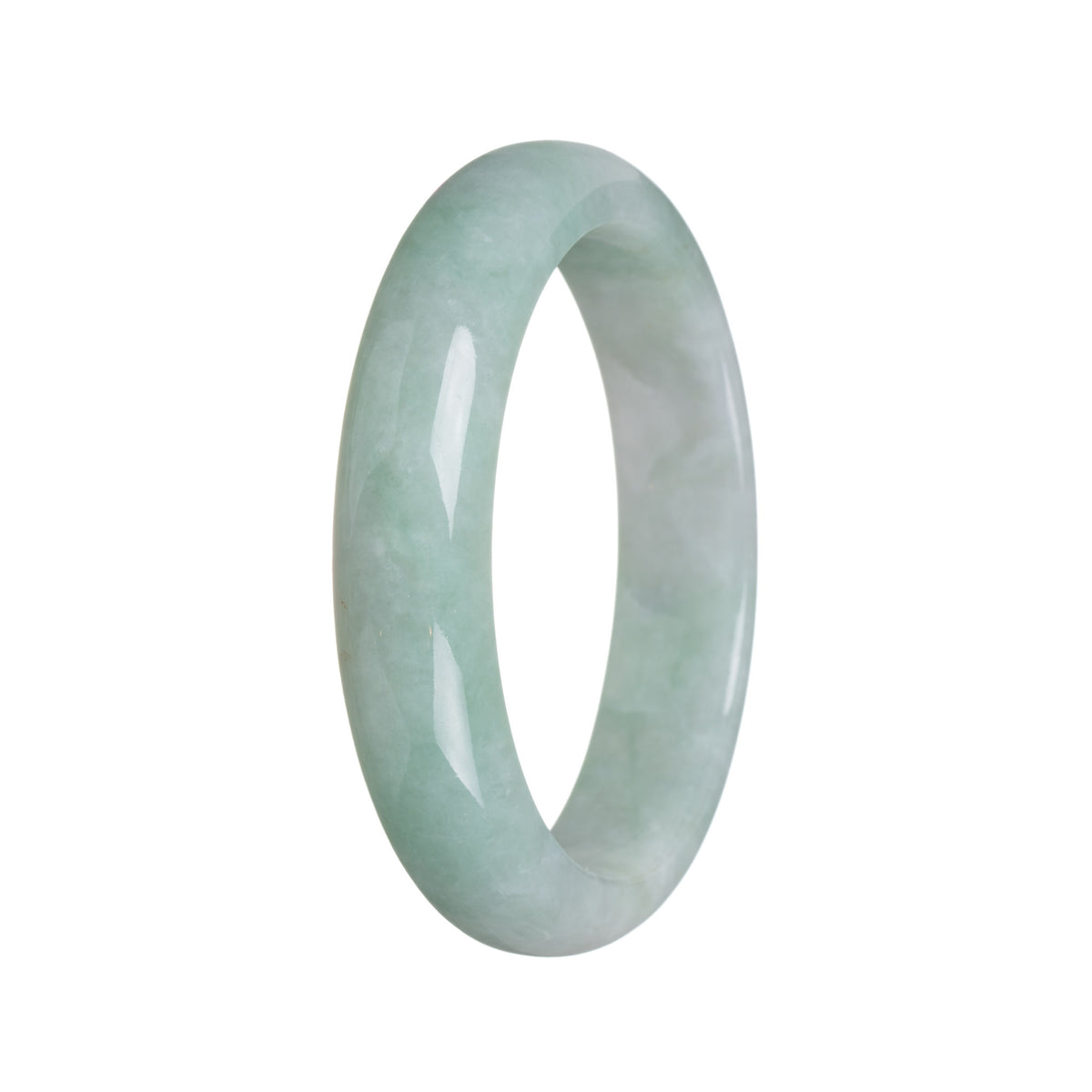 Genuine Type A Green Jadeite Bangle - 57mm Half Moon