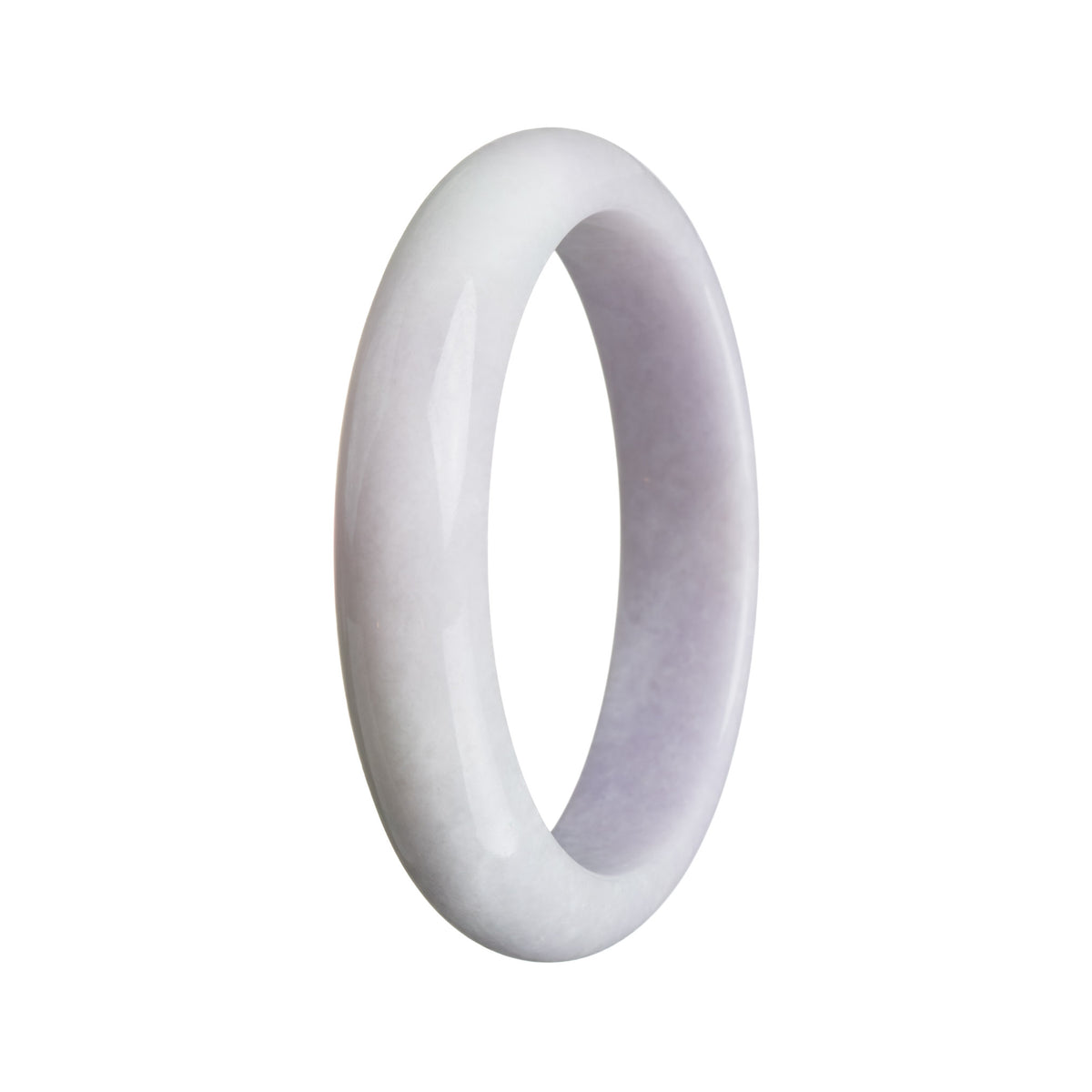 Certified Type A Lavender Burma Jade Bracelet - 60mm Half Moon