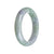 Genuine Natural Greyish Lavender With Light Green Traditional Jade Bangle Bracelet - 55mm Semi Round