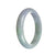 Genuine Type A Lavender with green section Burma Jade Bangle Bracelet - 59mm Half Moon