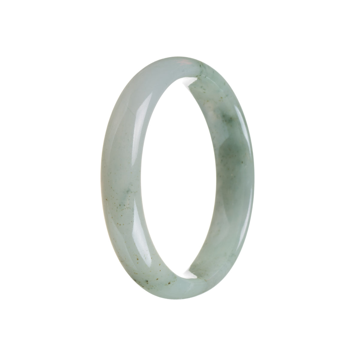 Genuine Grade A Light Green Traditional Jade Bangle Bracelet - 55mm Half Moon