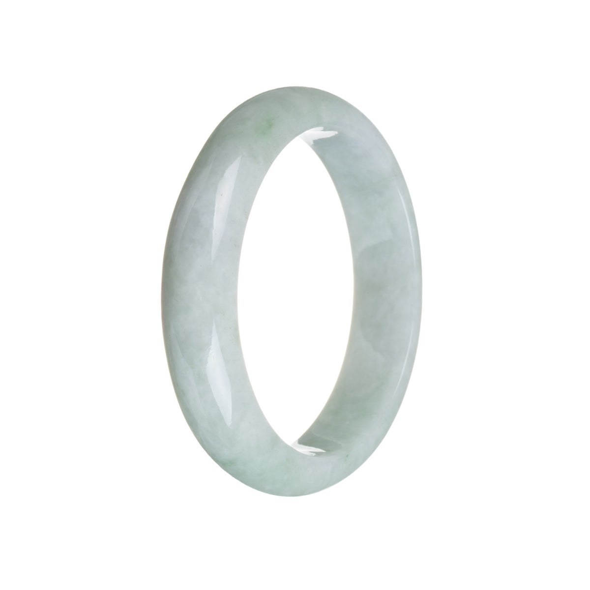 Real Grade A Pale Green Jadeite Jade Bracelet - 59mm Half Moon