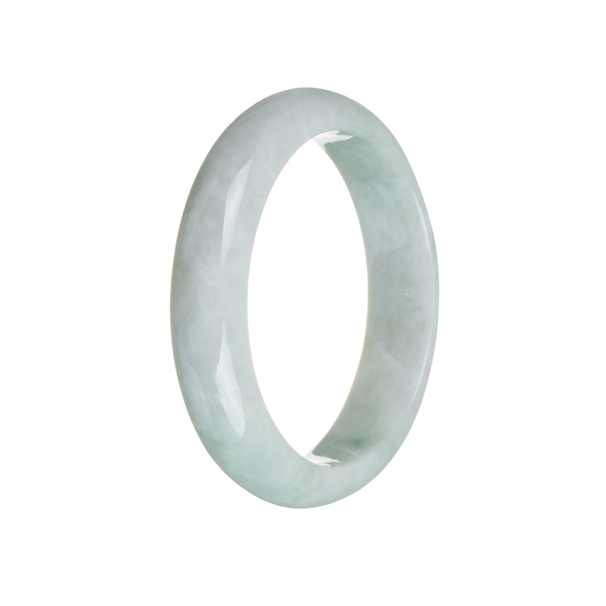 Real Grade A Pale Green Jadeite Jade Bracelet - 59mm Half Moon