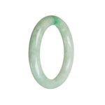 Genuine Natural Green with emerald green Jade Bangle - 54mm Round