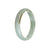 Real Grade A Green Burma Jade Bangle Bracelet - 56mm Half Moon