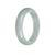 Genuine Natural Grey Burma Jade Bangle - 59mm Half Moon