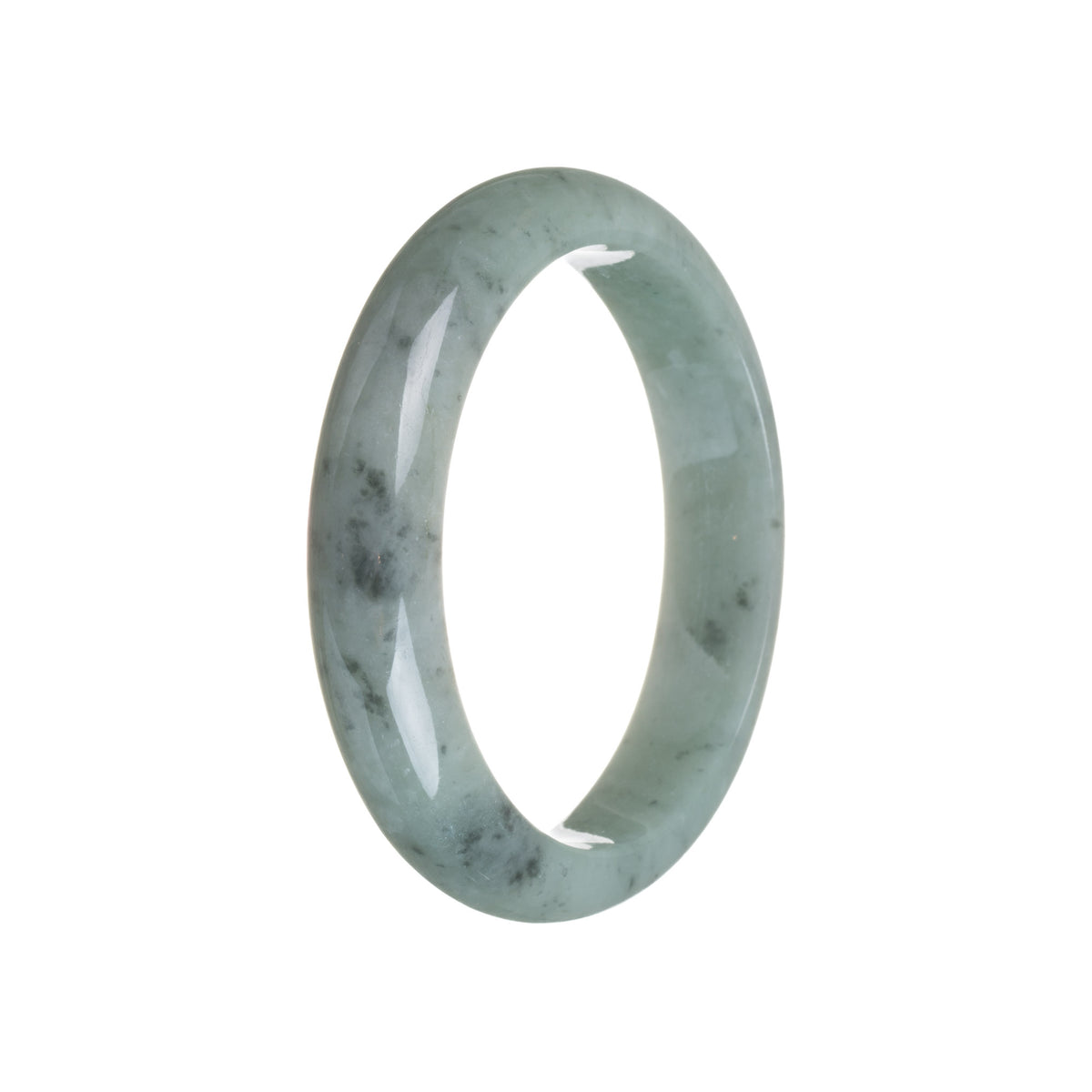 Real Grade A Grey Traditional Jade Bracelet - 59mm Half Moon