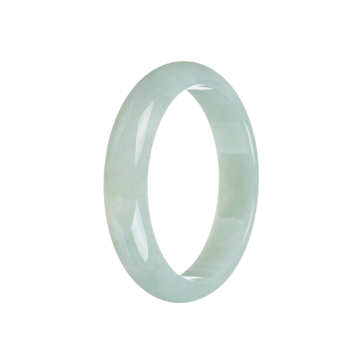 Genuine Grade A Green Traditional Jade Bangle Bracelet - 58mm Half Moon