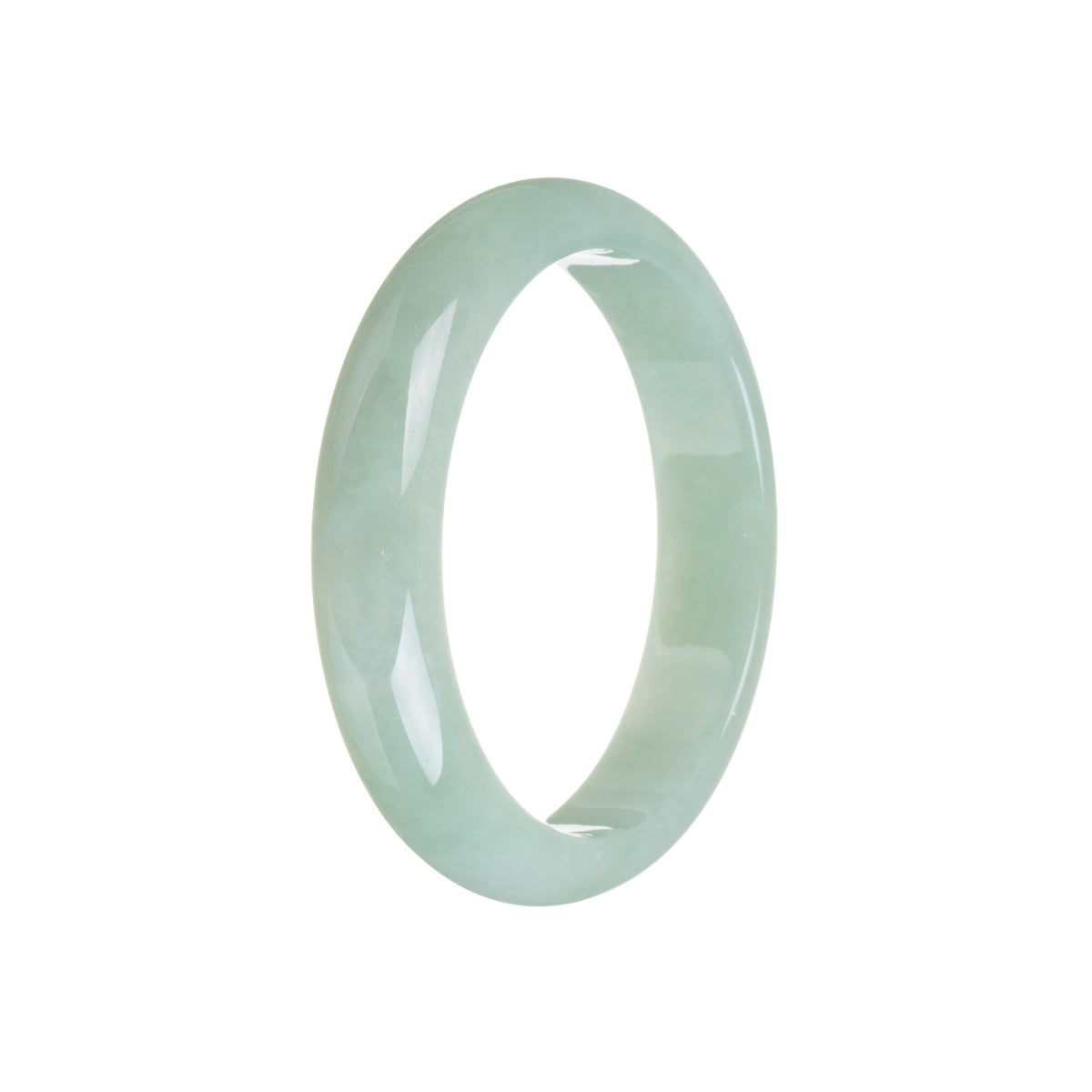 Certified Grade A Green Burmese Jade Bangle Bracelet - 58mm Half Moon