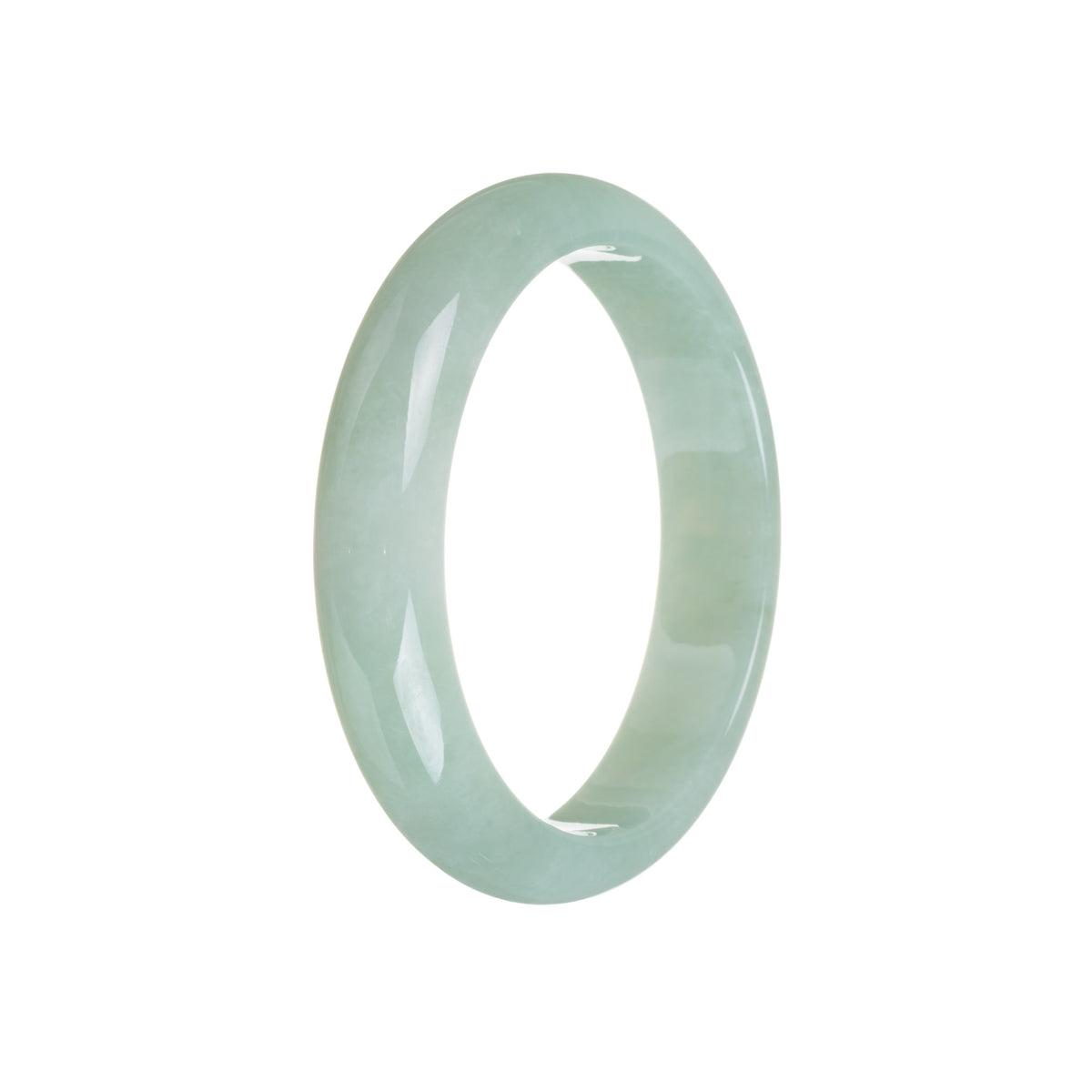 Certified Grade A Green Burmese Jade Bangle Bracelet - 58mm Half Moon