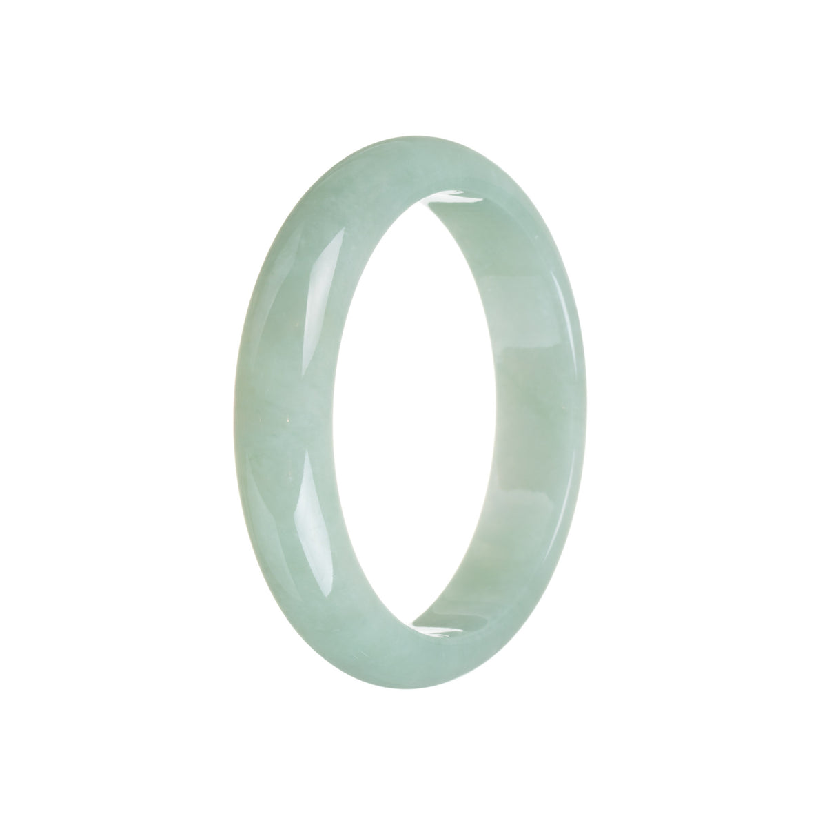 Certified Grade A Green Burmese Jade Bangle Bracelet - 58mm Half Moon