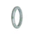 Real Grade A Grey with Green Jadeite Bracelet - 57mm Half Moon