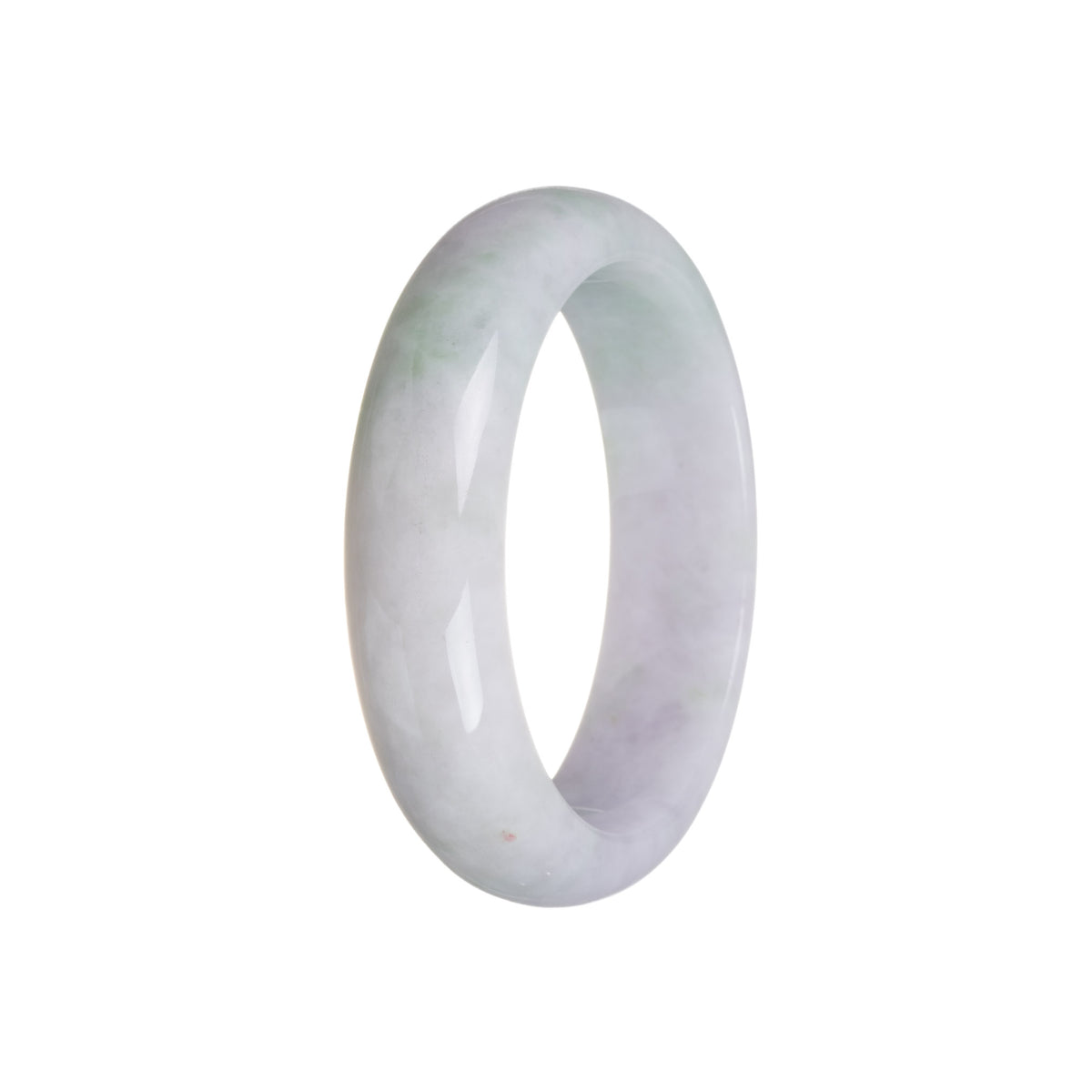 Genuine Grade A Lavender Jadeite Bangle - 58mm Half Moon