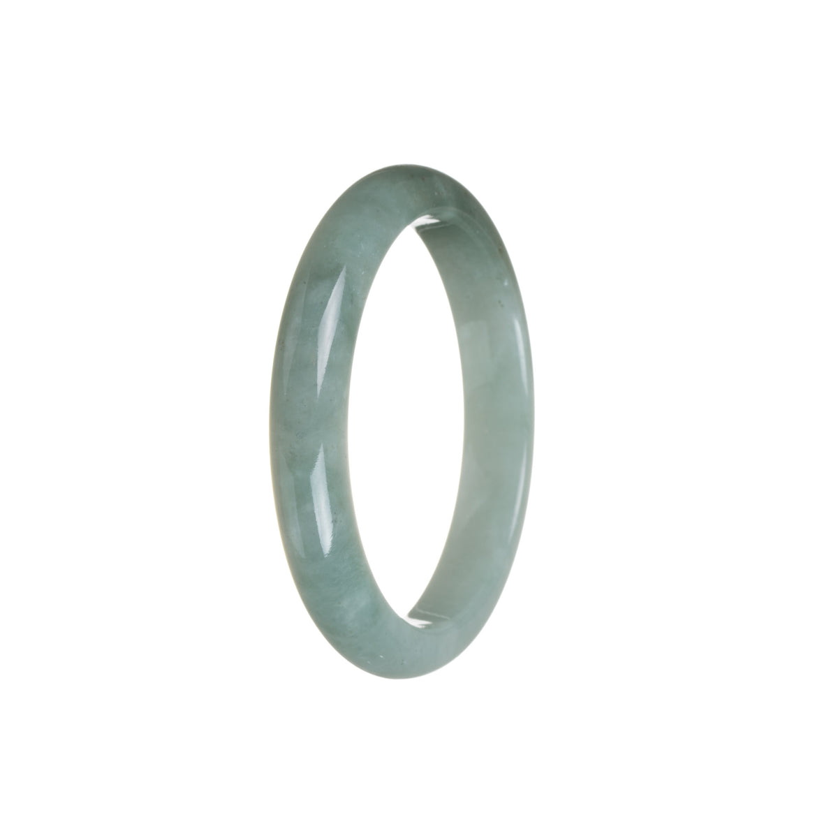 Certified Type A Green Jade Bangle Bracelet - 55mm Half Moon