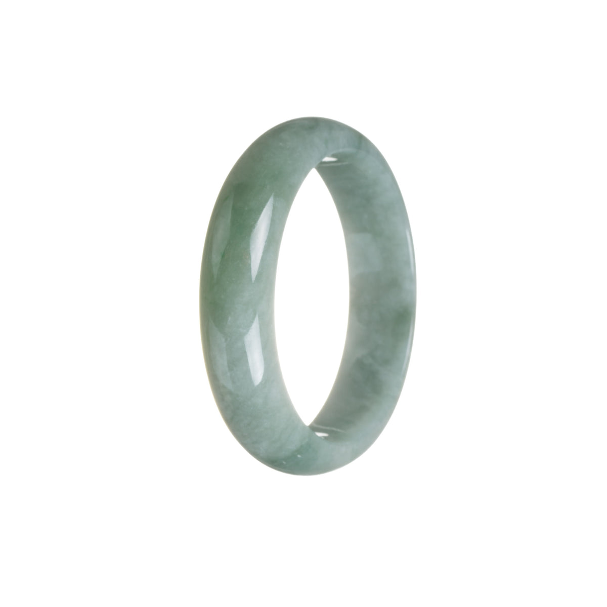 Certified Grade A Green Jadeite Bangle Bracelet - 58mm Oval