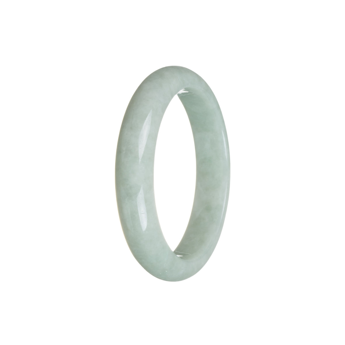 Certified Grade A Green Traditional Jade Bracelet - 55mm Half Moon