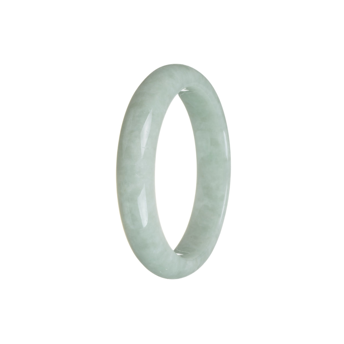 Certified Grade A Green Traditional Jade Bracelet - 55mm Half Moon